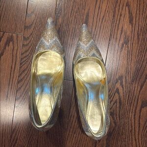 Aldo Gold and Silver Heels with Metallic Finish